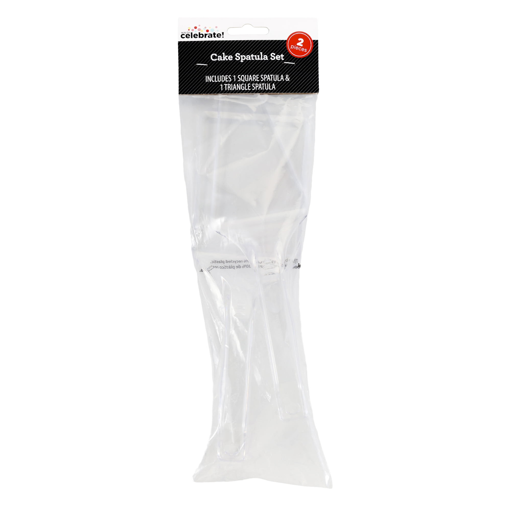 Way To Celebrate 2-Piece Clear Plastic Cake Spatula Set