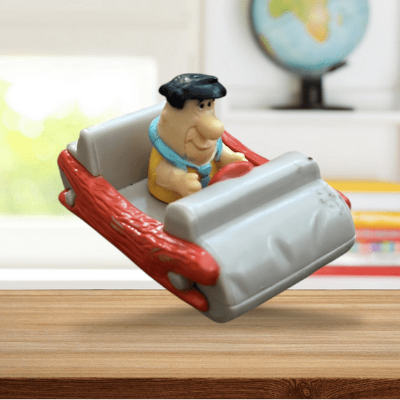 CAKE TOPPER Hanna Barbera Fred Flintstone in Mobile Car Figure Figurine 3