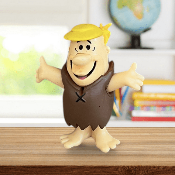 CAKE TOPPER Vintage 1991 Just Toys The Flintstones Barney Rubble Rubber Toy Figure Figurine Charm 3