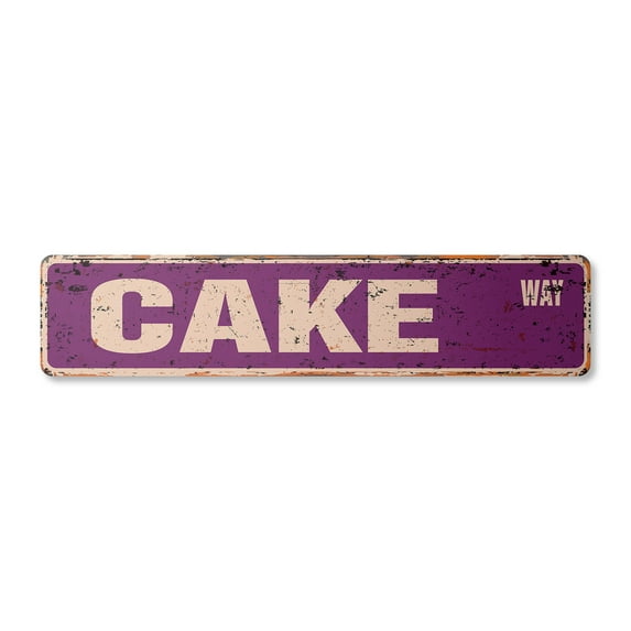 CAKE Vintage Plastic Street Sign layers sweets chocolate vanilla mocha | Indoor/Outdoor |  30" Wide