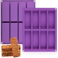 thumbnail image 1 of CAKETIME 2 Pack Granola Bar Mold - 8 Cavity Deep Silicone Molds for Rectangle Knafeh Pistachio, Cereal, Energy and Nutrition Bars, 1 of 6