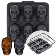 CAKETIME Metal Reinforced Silicone Skull Cake Pan Baking Pan for Halloween