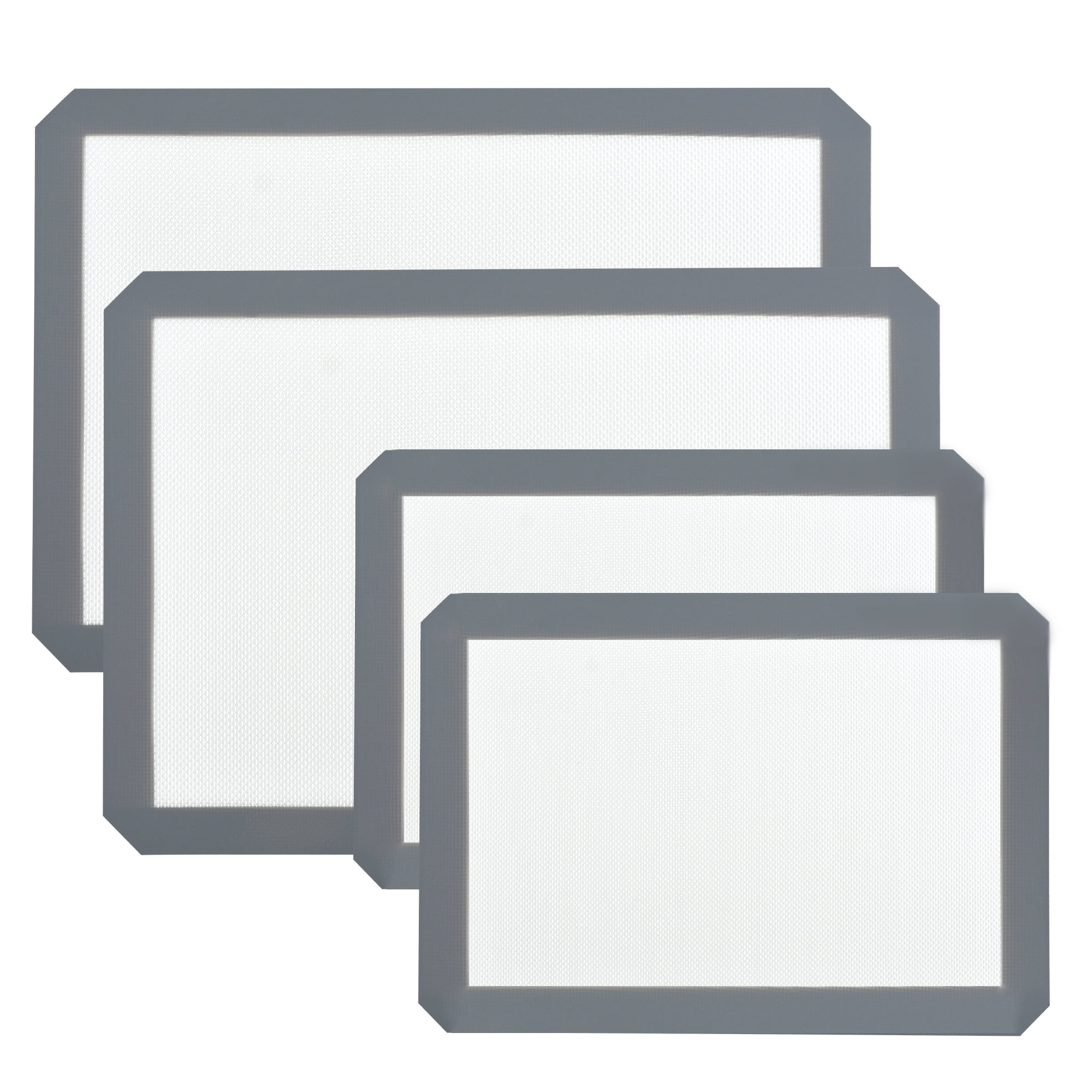 CAKETIME Silicone Baking Mat Set, 4 Pcs HalfSheet and QuarterSheet