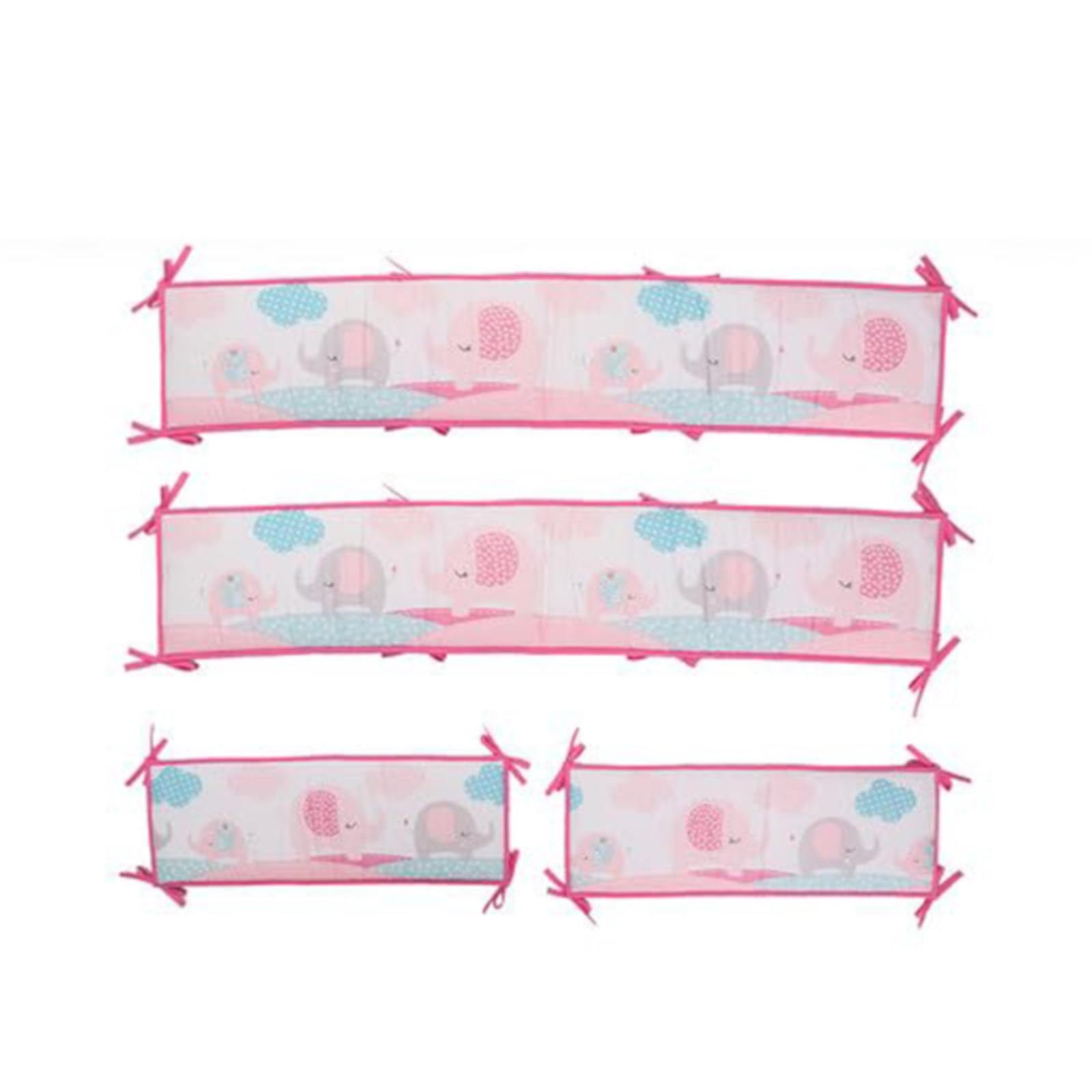 CAKVIICA 4 Pack Cotton Crib Bumper Pads For Boys Girls Breathable Mesh