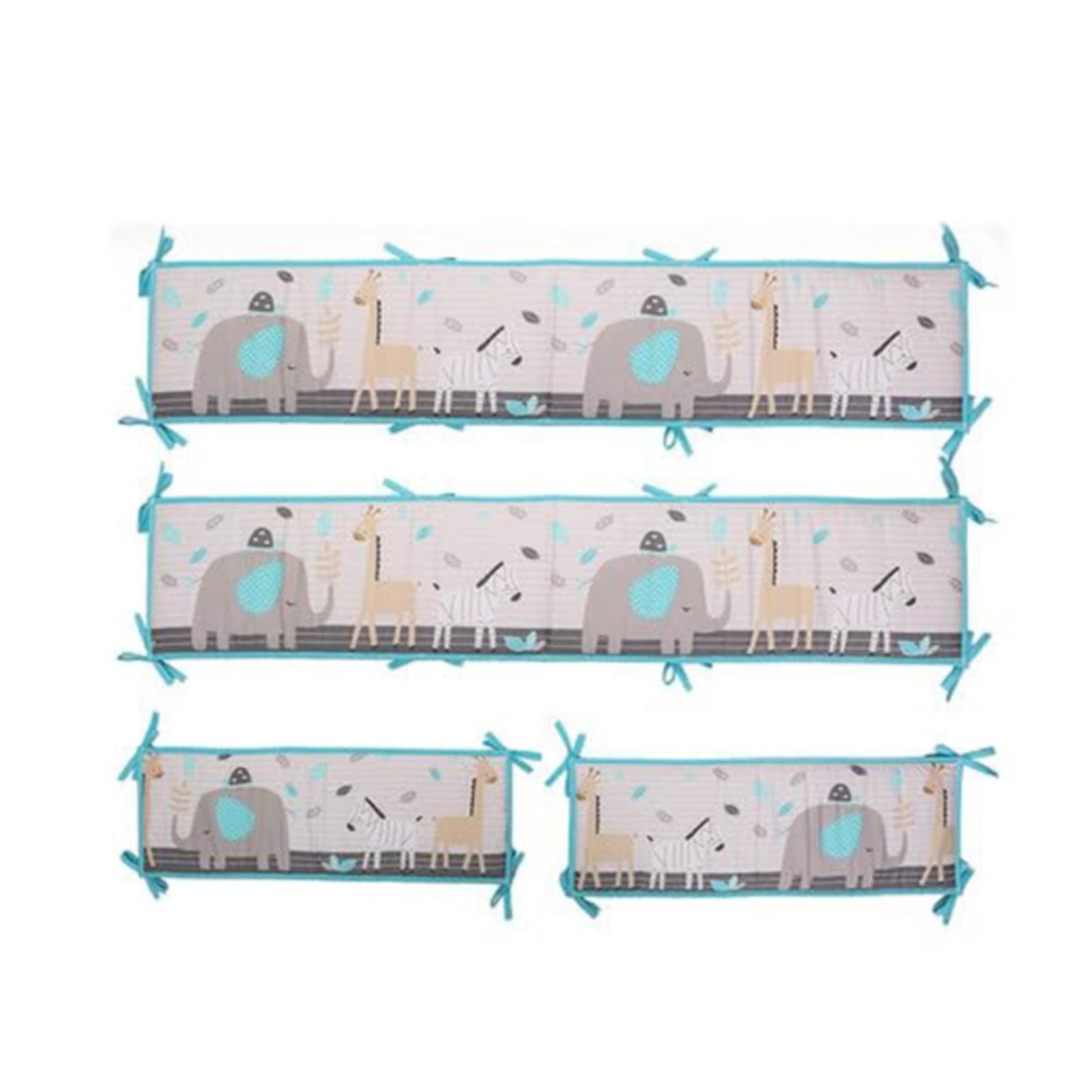 CAKVIICA 4 Pack Cotton Crib Bumper Pads For Boys Girls Breathable Mesh