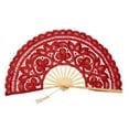 CAKVIICA Lace Embroidery Lace Fan Hollow Out Retro European Court Fan