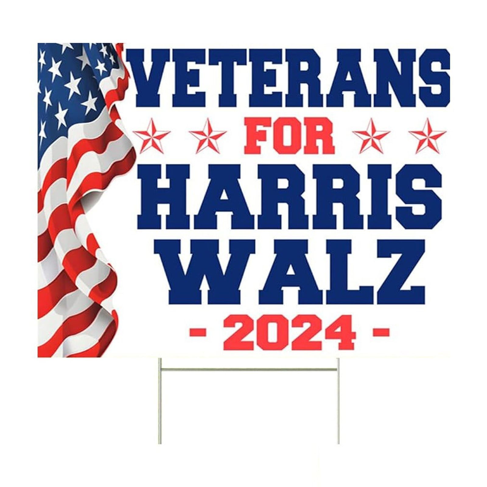 CAKVIICA Veterans 2024 Yard Sign 18" X 24" Inches Double With H Stake