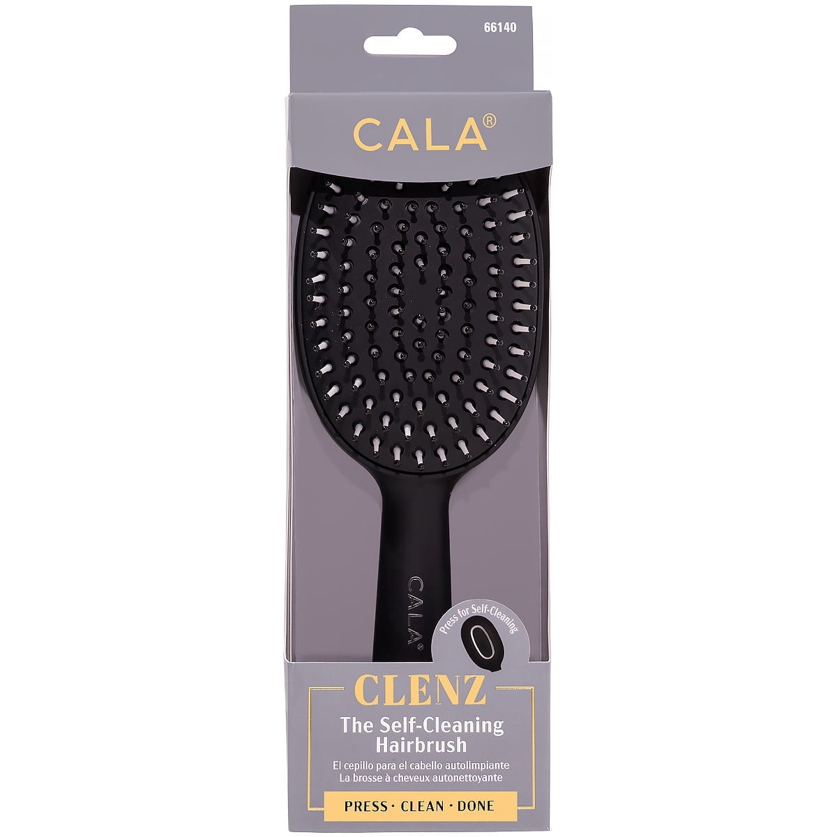 CALA CLENZ Self-Cleaning Hairbrush (Black) - Walmart.com