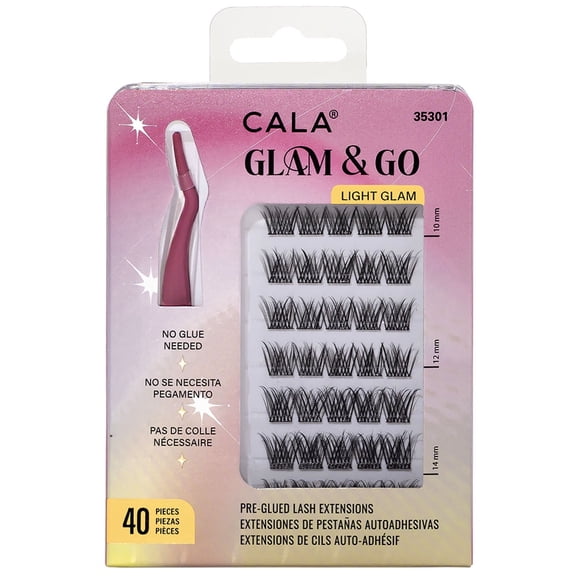 CALA GLAM & GO - LIGHT GLAM PRE-GLUED CLUSTERS (40 PCS)