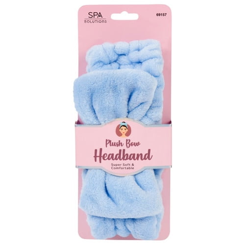 CALA Plush Bow Headband, Super Soft & Comfortable (Light Blue)