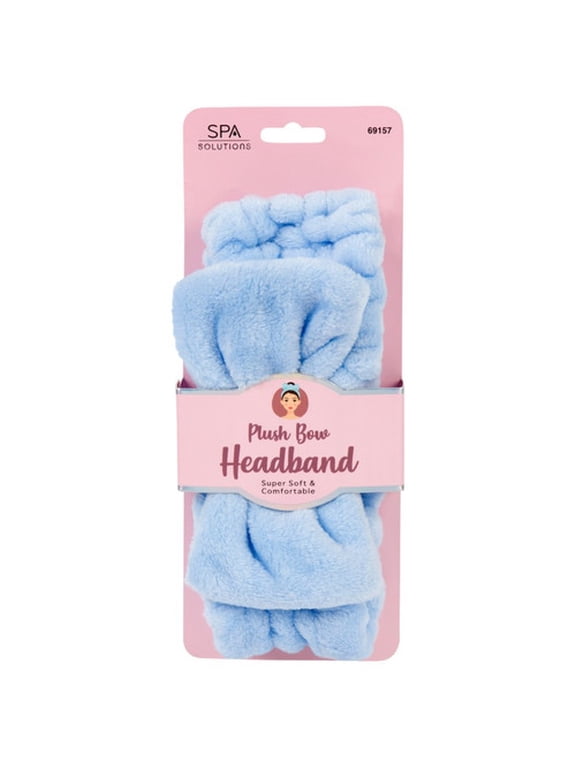 Plush Bow Headband, Super Soft & Comfortable (Light Blue)