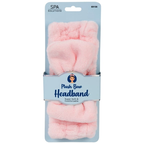 CALA Plush Bow Headband, Super Soft & Comfortable (Pink)
