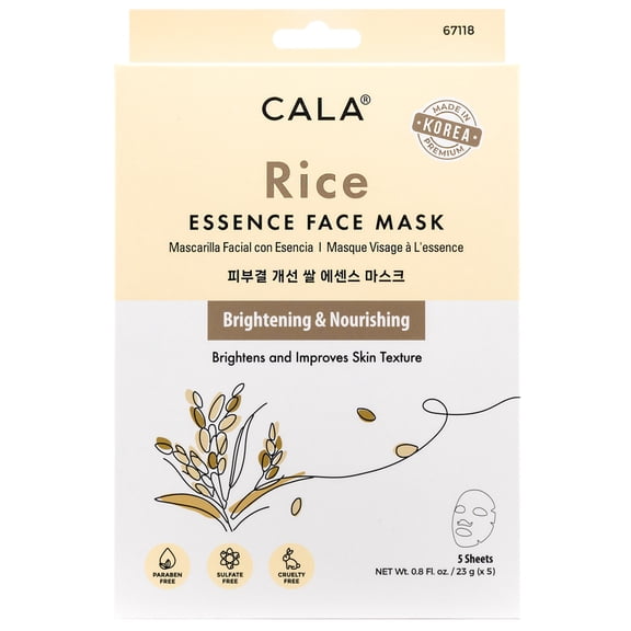 CALA Rice Essence Face Mask, Brightening & Nourishing (5 Sheets)