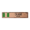 thumbnail image 1 of CALABAR NIGERIA Vintage Plastic Street Sign Nigerian flag city country road wall gift | Indoor/Outdoor | 18" Wide, 1 of 4