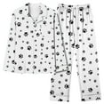 thumbnail image 1 of CALAFEBILA 2 Piece Pajamas for Women Button Down Pajamas for Women Nightgown Notch Collar Print Tops with Pocket and Pants, 1 of 4
