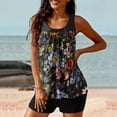 thumbnail image 1 of CALAFEBILA 2 Piece Women's Swimsuits Modest Tankini Floral Print Pleated Summer Bathing Suits, 1 of 6