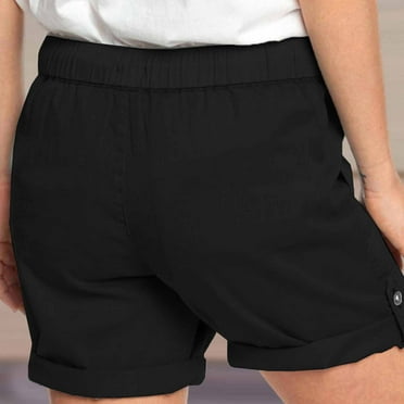 CALAFEBILA Cargo Shorts for Women Plus Size Drawstring Casual Plus Size Shorts for Women with Pockets