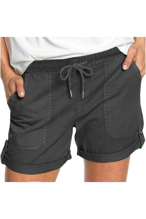 Cargo Shorts for Women Plus Size Drawstring Casual Plus Size Women Shorts with Pockets