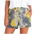 thumbnail image 1 of CALAFEBILA Casual Flowy Cargo Shorts for Women 2025 Summer Mother's Day Tie-Dye Comfy Drawstring Elastic Waist Pocket Loose Lounge Shorts, 1 of 9