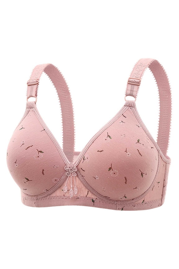 Front Closure Womens Plus Size Bras Push up Wirefree Bras Lightweight Back-Smoothing Bras