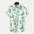 thumbnail image 1 of CALAFEBILA Hawaiian Mens Shirts Casual Button Down Tropical Print Short Sleeve Holiday Beach Shirts Loose Fit Summer Mens Tops with Pockets, 1 of 9