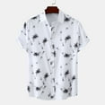 thumbnail image 1 of CALAFEBILA Hawaiian Shirt Mens Casual Button Down Tropical Print Short Sleeve Holiday Beach Shirts Loose Fit Summer Mens Tops, 1 of 9