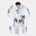 thumbnail image 1 of CALAFEBILA Hawaiian Shirt Mens Casual Button Down Tropical Print Short Sleeve Holiday Beach Shirts Loose Fit Summer Mens Tops, 1 of 9