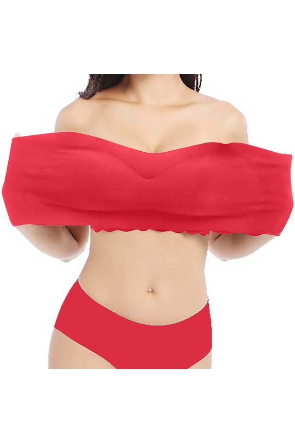 Invisible Bra for Female Casual Plus Size Strap Lifting Unpadded Full Cup Everyday Underwear