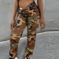 thumbnail image 1 of CALAFEBILA Jogger Cargo Pants Womens Camouflage Straight Leg Streetwear High Waist Cargo Pants Workout Loose Fit Trousers with 4 Pockets, 1 of 8