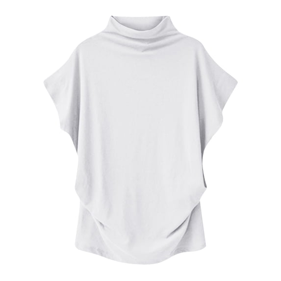CALAFEBILA Ladies Summer Tops Clearance Bat Sleeve Women's Shirts And Blouses,Women's Fashion Solid Color Blouse Summer Short Sleeve Crew Neck Women Tops