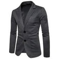 thumbnail image 1 of CALAFEBILA Men Coats & Jackets,Men Slim-fit Solid Suit Collar Casual Small Suit Coat Corduroy Jacket, 1 of 4
