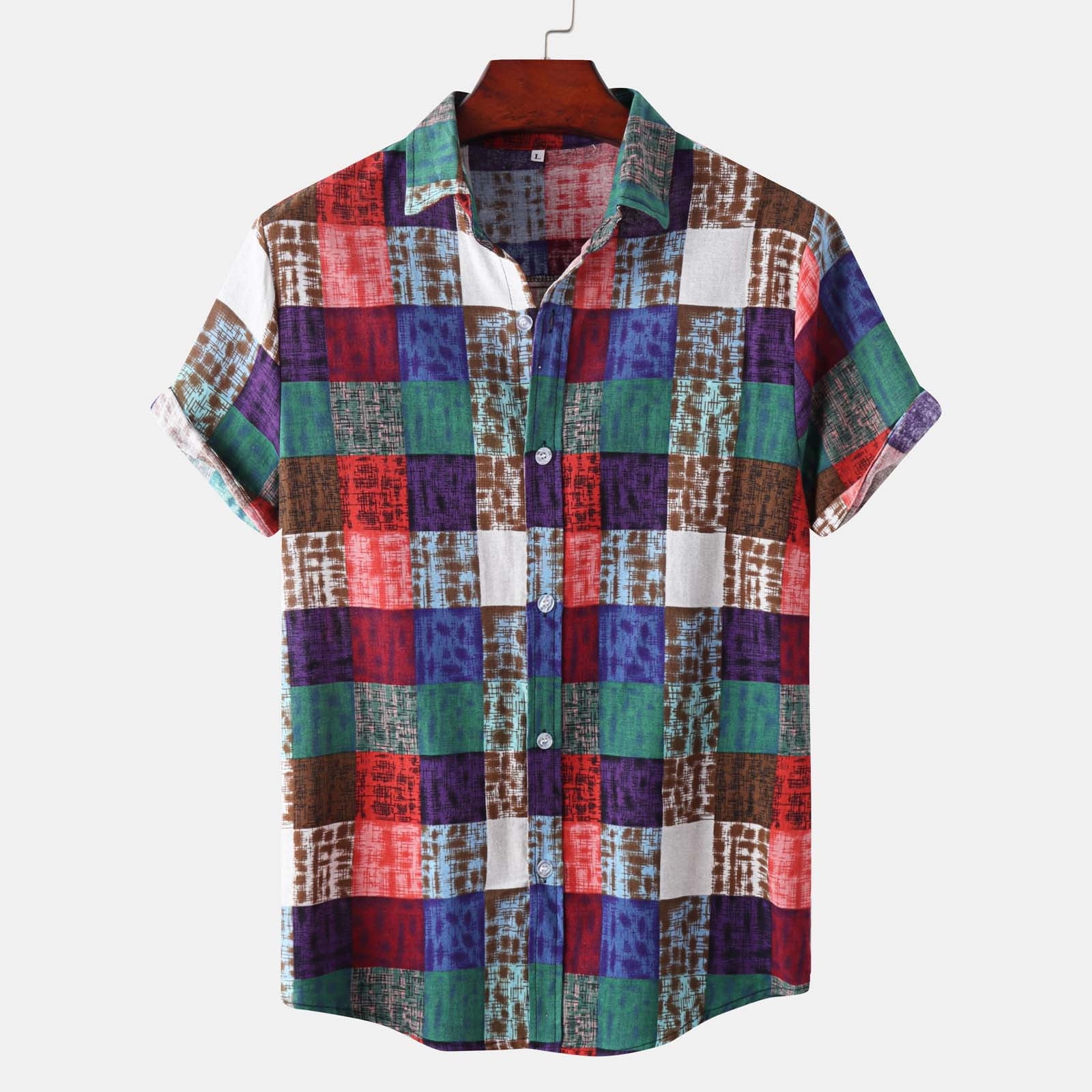 Men's Hawaiian Shirt - Tropical Short Sleeve Button Down Aloha Beach Shirt