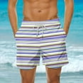 thumbnail image 1 of CALAFEBILA Mens Beach Shorts Summer Striped Print Surfing Loose Board Shorts, 1 of 6