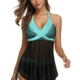 thumbnail image 1 of CALAFEBILA Modest Girls Swimsuit Two Piece Tankini Seaside Print Summer Bathing Suits, 1 of 8