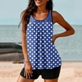 thumbnail image 1 of CALAFEBILA Modest Plus Size Swimsuit for Women Tankini Two Piece Polka Dots Pleated Bathing Suit, 1 of 6
