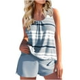 thumbnail image 1 of CALAFEBILA Modest Womens Swimwear Two Piece Tankini Seaside Striped Print Summer Bathing Suits, 1 of 5