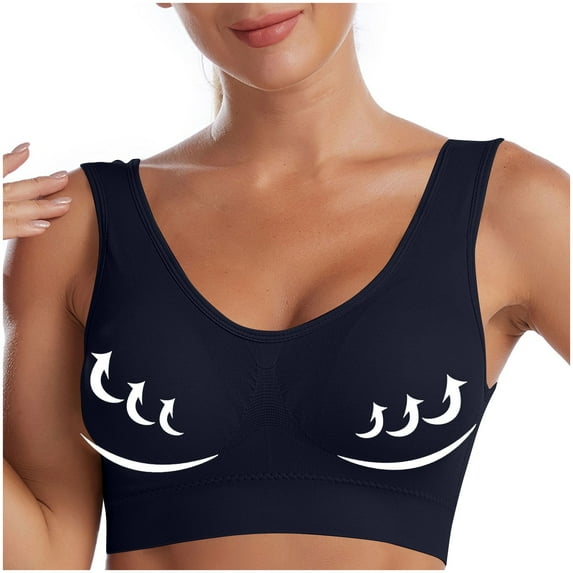 CALAFEBILA Womens Sports Bra Full Coverage Push up Plus Size No Underwire Sleeping Womens Bras Padded Underwear