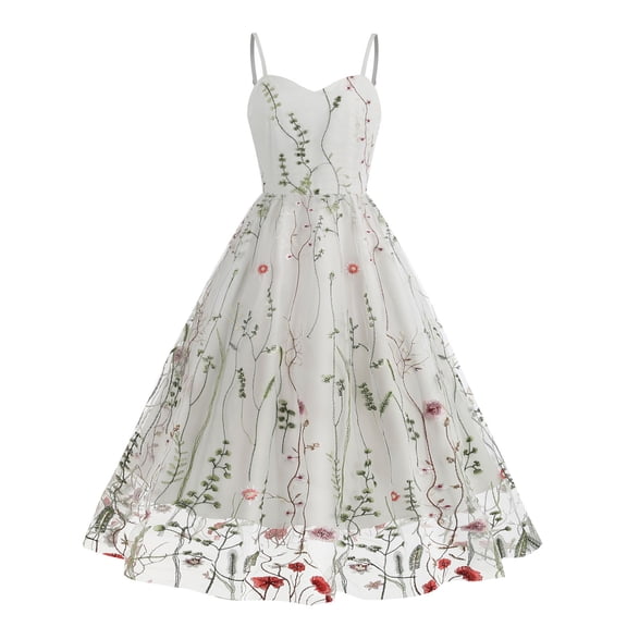 CALAFEBILA Party Dress for Ladies,Casual Ball Gown Wedding Dress,Summer Plus Size Halter V-Neck Patchwork Floral Perfect fit Blue Modest Dress Sleeveless Maxi Dress