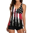 thumbnail image 1 of CALAFEBILA Plus Size Swimsuits for Women Tankini Modest 2 Piece Independence Day 4th of July Summer American Flag Graphic Pools Bathing Suits, 1 of 5