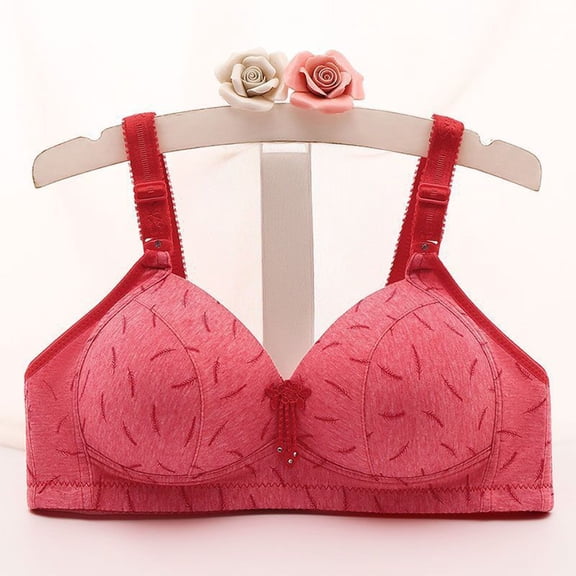 CALAFEBILA Push up Bra for Ladies Casual Plus Size Adjustable Bra Strap No Pad Bra Cotton Bralette Full Cup Bra Everyday Bra Underwear