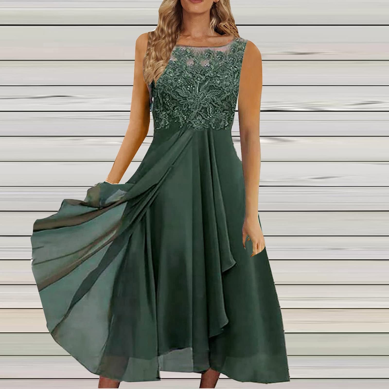 CALAFEBILA Semi Formal Dress for Ladies,Casual Ball Graduation Dress,Summer  Solid High Waist Elegant Blue Dress Sleeveless Short Dress - Walmart.com