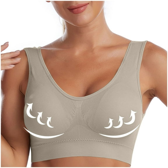 CALAFEBILA Sports Womens Bra Sleeping Full Coverage Wire Free Womens Bras Padded Underwear