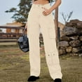 thumbnail image 1 of CALAFEBILA Straight Leg Jeans Fashion Full-Length Mid Waist Jeans for Women Cargo Jeans Women Denim Pants Versatile Jeans for Teens 2025, 1 of 7