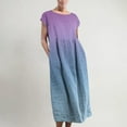 thumbnail image 1 of CALAFEBILA Sun Dress for Beach Vacation Sleeveless Gradient Color Midi Kaftan Dress Cotton Linen Pockets Tank Dress Long Dresses for Girls, 1 of 5