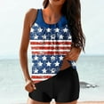 thumbnail image 1 of CALAFEBILA Swimsuits Womens Tankini 2 Piece Modest Independence Day Summer Beach 4th of July American Flag Graphic Bathing Suits, 1 of 6