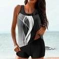 thumbnail image 1 of CALAFEBILA Tankini Girls Swimsuit Modest Two Piece Pleated Seaside Summer Print Bathing Suits, 1 of 6