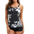 thumbnail image 1 of CALAFEBILA Tankini Womens Plus Size Swimsuit Two Piece Modest Hawaiian Floral Print Bathing Suit, 1 of 7