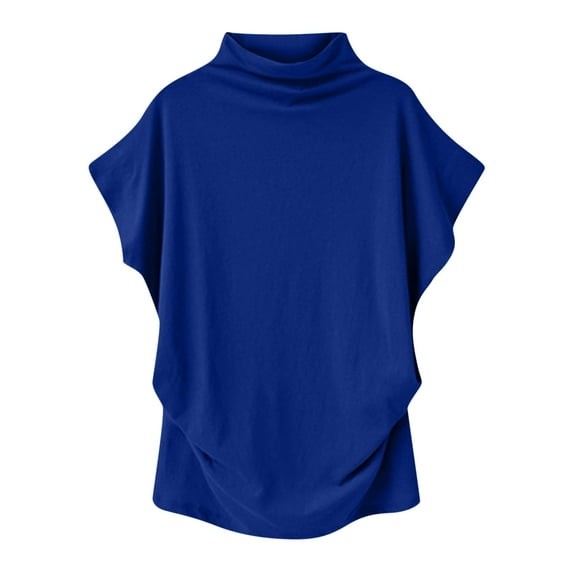 CALAFEBILA Tee Shirts for Women Bat Sleeve Ladies Blouses,Womens Fashion Solid Color Blouse Summer Short Sleeve Crew Neck Women's Tops
