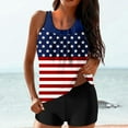 thumbnail image 1 of CALAFEBILA Two Piece Girls Plus Size Swimsuit Modest Tankini American Flag Graphic Beach Summer 4th of July Independence Day Bathing Suits, 1 of 6