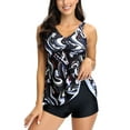 thumbnail image 1 of CALAFEBILA Two Piece Plus Size Swimsuit for Women Tankini Modest Floral Print Bathing Suits, 1 of 7